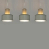 Potrójna wisząca lampa Rif 3 41163 do salonu metalowa szara beżowa
