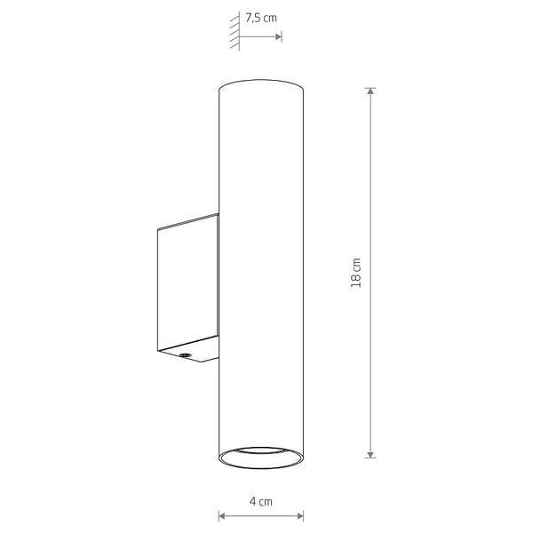 Kinkiet tuba podłużny do salonu Fourty 10753 Nowodvorski stick czarny