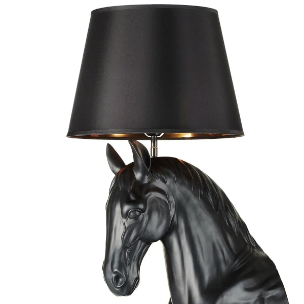 Lampa stojąca HORSE MF1237-600 czarna złota włókno szklane dekoracyjna E27 do sypialni