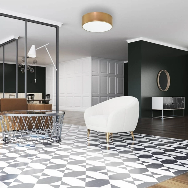 Złoty plafon nowoczesny 137623691842 okrągły nad łóżko