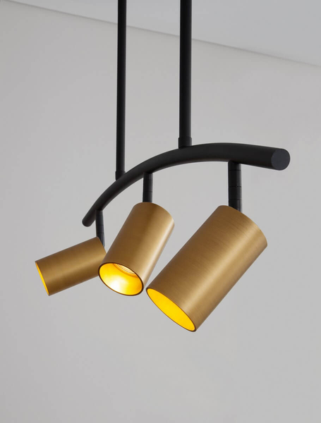 Sufitowa lampa nowoczesna Cayes nad stół czarna złota