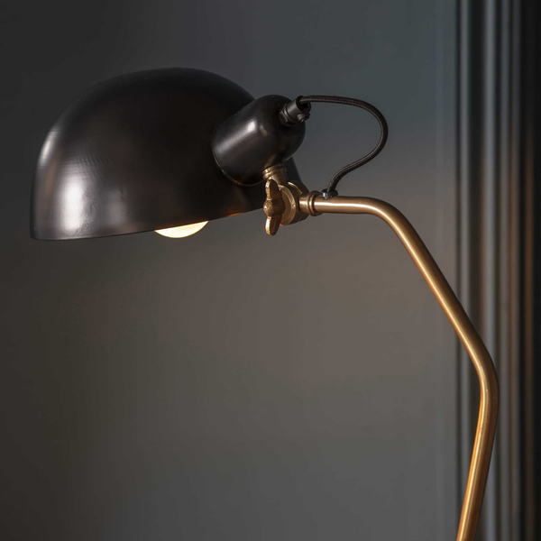 Loftowa lampa podłogowa Largo 95477 Endon metalowy czarny mosiądz