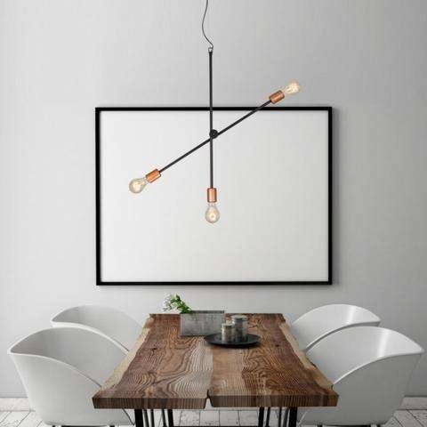 LAMPA wisząca STICKS 6268 Nowodvorski metalowa OPRAWA pręty ZWIS molekuły miedź czarne