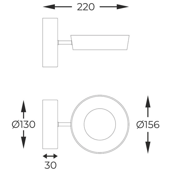 Ścienny kinkiet do sypialni Lara MB7170-1-3BGT LED 12W 3000K czarny złoty
