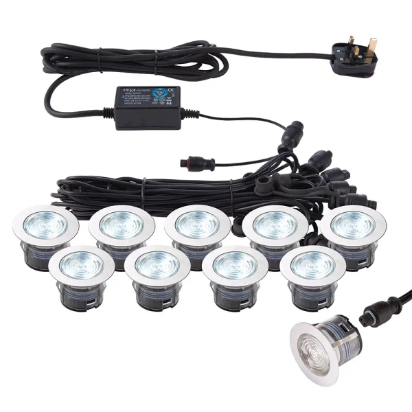 Zewnętrzne oczka wpusty 10 szt.IKON 76617 LED 0,75W 6500K IP67 srebrne