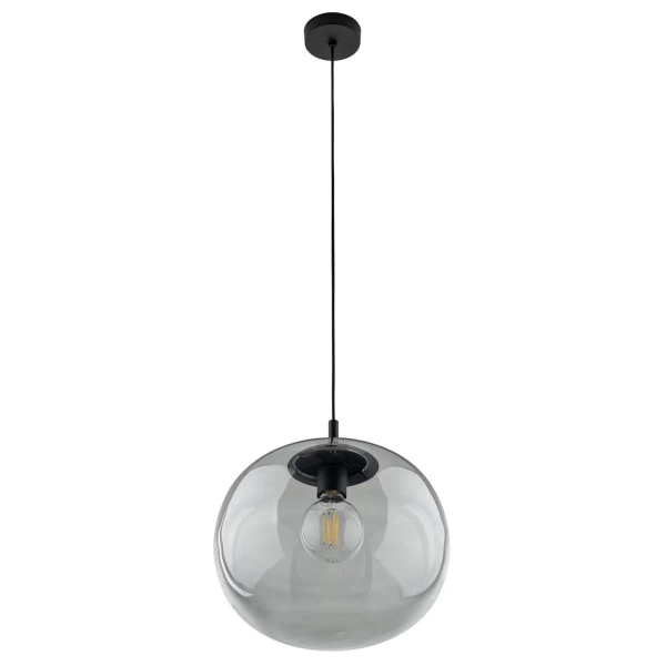 Lampa zwieszana do sypialni VIBE 4972 szklana kula czarny grafit