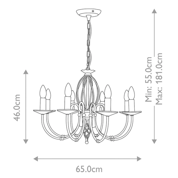 Kryształowy żyrandol świecznikowy Aegean AG8-POL-BRASS polerowany mosiądz