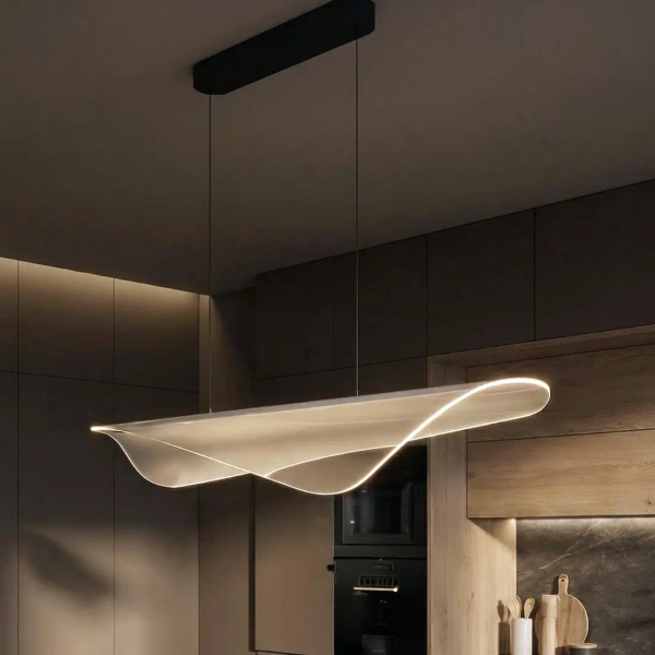 Designerska lampa wisząca do kuchni MANTA LED 38W 3000K AZ6794 transparentna czarna