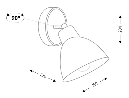 Kinkiet LAMPA ścienna DAISEN 4483 Shilo metalowa OPRAWA regulowana czarna