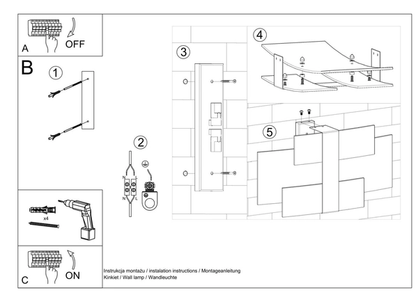 LAMPA ścienna SL.0350 szklana OPRAWA kinkiet chrom biały