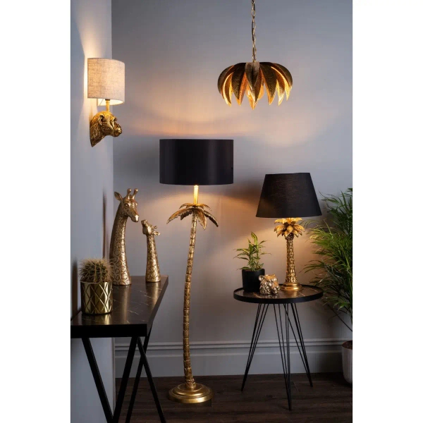 Designerska ścienna lampa Raul RAU0735 małpa z abażurem złoty