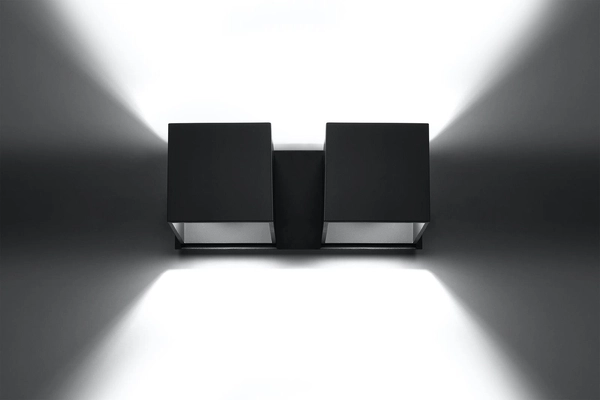 Kinkiet LAMPA ścienna SL.0657 metalowa OPRAWA kostki cubes czarne