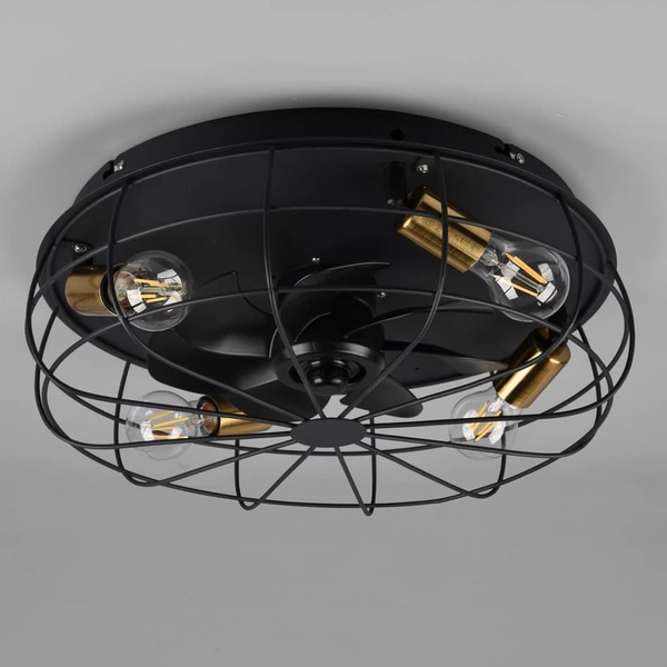 Loftowy wentylator TRONDHEIM R61095032 RL Light plafon druciany czarny