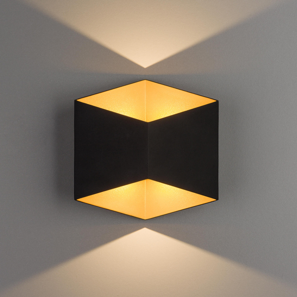 Kinkiet LAMPA loft TRIANGLES LED 8142 Nowodvorski metalowa OPRAWA geometryczna LED 10W 3000K elewacyjna IP54 czarna