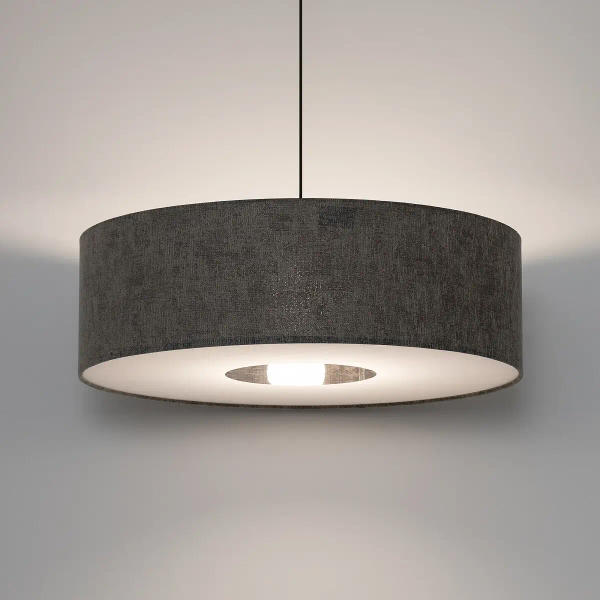 Regulowana wisząca lampa LAGO 11675 tuba tkanina szara