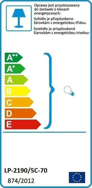 Plafon LAMPA sufitowa GIRONA LP-2190/5C-70 GRY Light Prestige abażurowa OPRAWA okrągła szara