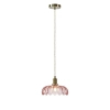 Wisząca lampa KURAGE różowa 109178 1xE27 retro szklana do pokoju