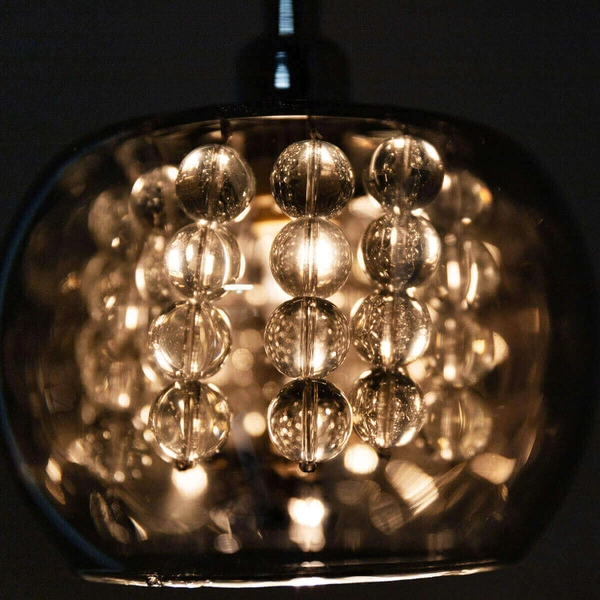 Szklana lampa wisząca z kryształami CRYSTAL P0076-01A-F4FZ glamour chrom