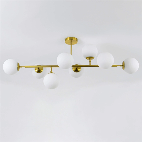 Modernistyczna lampa sufitowa DORADO LP-002/8P Light Prestige loftowa oprawa metalowy plafon molekuły złote białe