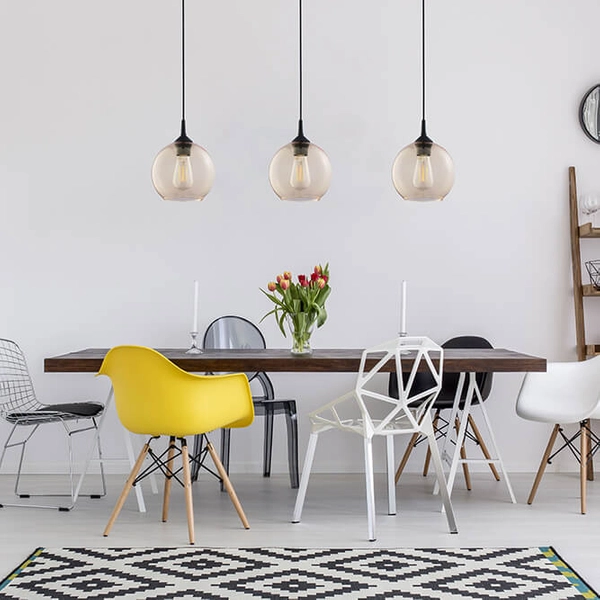 Zwisajaca lampa Cubus 6082 TK Lighting nad stół kula bursztynowa