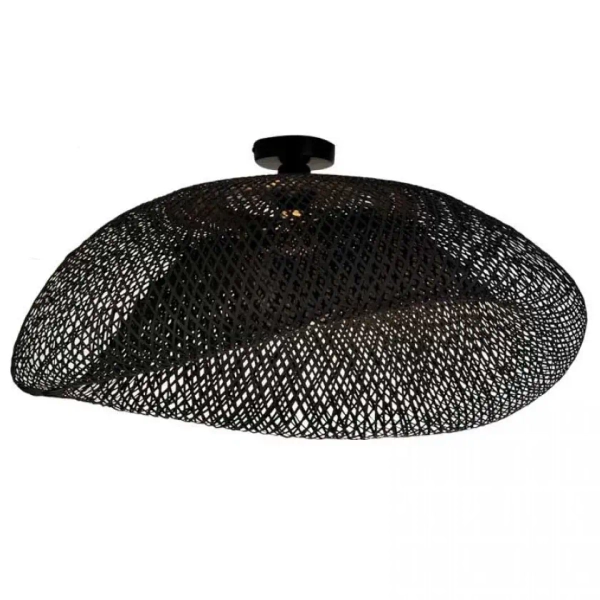 Sufitowy plafon ażurowy 19109 bambusowy do przedpokoju czarny