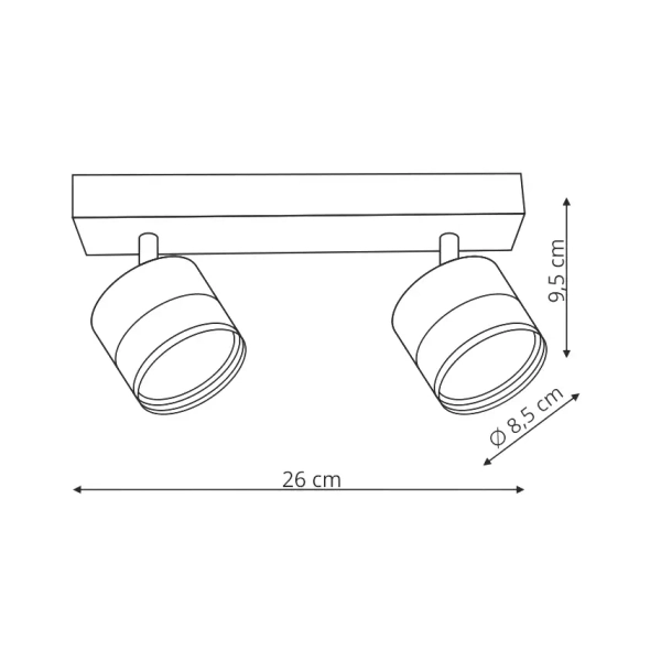 Podwójna lampa sufitowa Kendal LP-6331/2WS TR/BK regulowana czarna