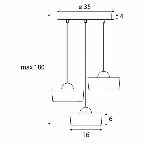 Lampa wisząca Lipari P0543 Maxlight LED 22W 3000K kaskada złota