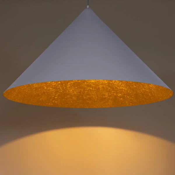 Lampa zwisająca z sufitu VESUVIO 41048 stożkowy kompozyt szary złoty