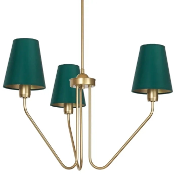 Potrójny wisząca lampa VICTORIA MLP4907 do salonu mosiądz zielona