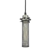 Wisząca lampa metalowa York P01284BK Cosmolight tuba czarna srebrna