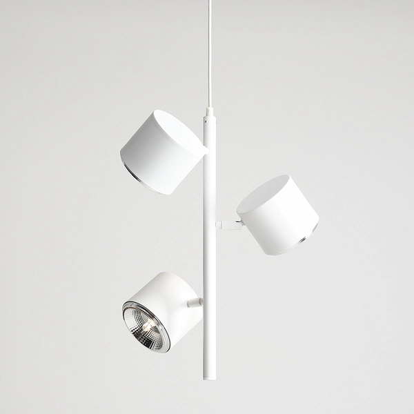 3-płomienna lampa wisząca Bot 1046E Aldex biały zwis regulowany nad łóżko