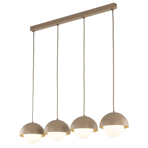 Okrągła lampa wisząca Bono Sabia 10965 do gabinetu beżowa biała