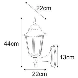 Elewacyjna LAMPA ścienna Lozana K-5006A up czarny/złoty Kaja klasyczna OPRAWA metalowa KINKIET zewnętrzny outdoor IP44