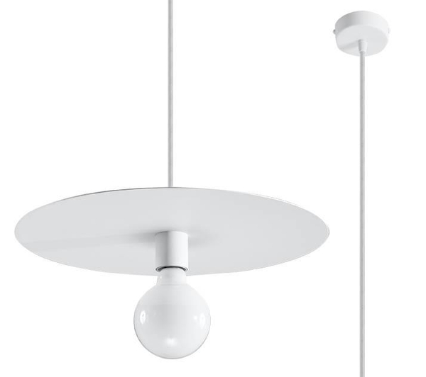 LAMPA wisząca SL.0852 metalowa OPRAWA loftowy ZWIS dysk biały