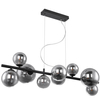 Loftowa lampa wisząca Riha 56133-9H kule do jadalni ball czarna przydymiona