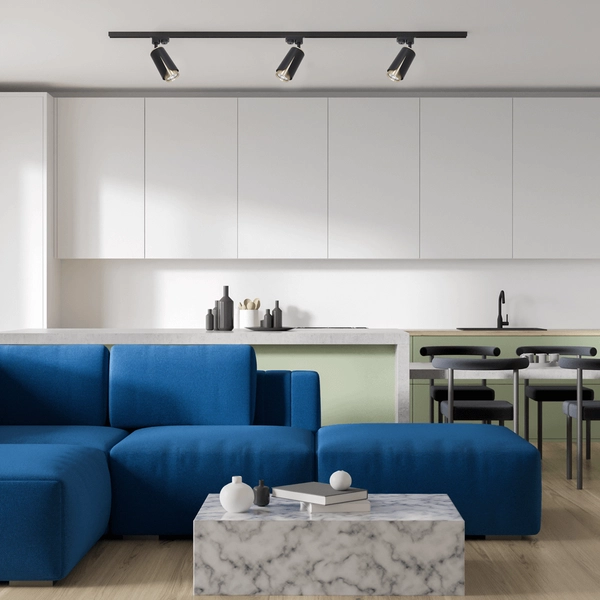 Sufitowa lampa do szyny 1-fazowej Flower ML0263 tuba czarny złoty