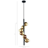 Designerska LAMPA wisząca MALMO PEN-5104-6-BKGD Italux metalowa OPRAWA kule BALLS czarny molekuły złote