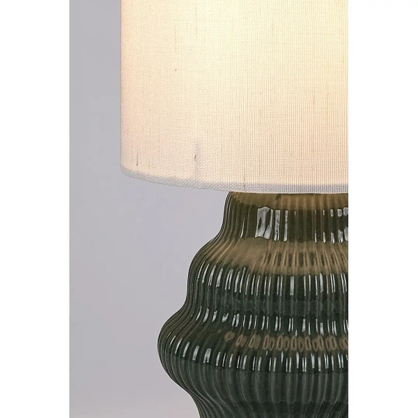 Lampka nocna do sypialni Glimo 74059 ceramiczna do czytana zielony