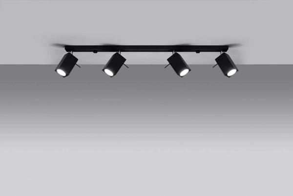 Spot LAMPA sufitowa SL.0459 regulowana OPRAWA metalowe reflektorki czarne