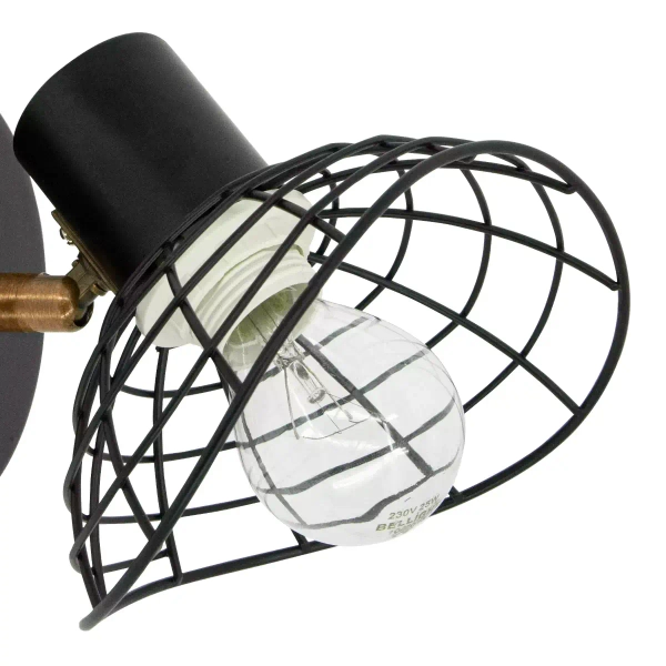 Regulowany kinkiet pokojowy 8631/1 BL CO druciak czarny