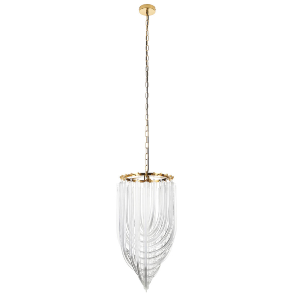 Żyrandol kryształowy Wave DP0339-400 gold Step na łańcuchu glamour złoty
