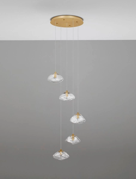 Sypialniana lampa wisząca NAYARIT LE42901 przezroczysta złota