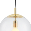 Wisząca LAMPA hygge ALUR 10738109 Kaspa szklana OPRAWA kulisty ZWIS skandynawski kula ball złota przezroczysta