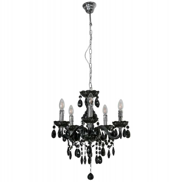 Czarna lampa wisząca Whiz L.90690/5BL dworkowa do sypialni nad łóżko czarna