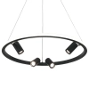Lampa ring z reflektorami wisząca 22012 LED 47W 3000K do salonu czarny
