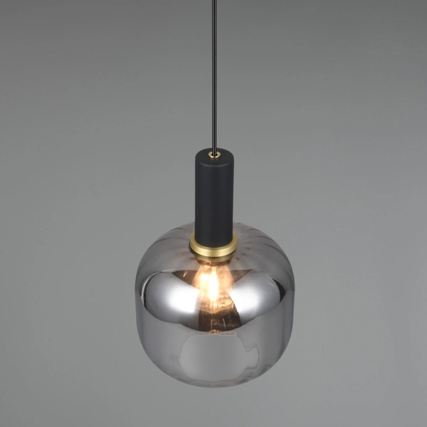 Przydymiona lampa wisząca DIVA 319800132 Trio do kuchni przydymiony czarny