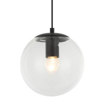 Wisząca lampa do salonu Sarpo PND-58867-1S-BK bańka czarna przezroczysta