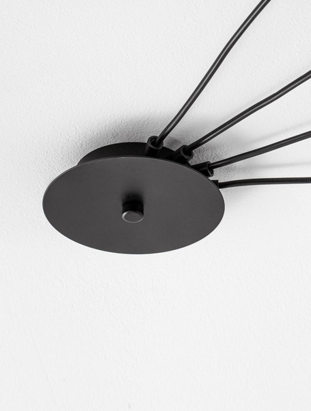 Podwieszana lampa salonowa Padre stylowa czarna przydymiona