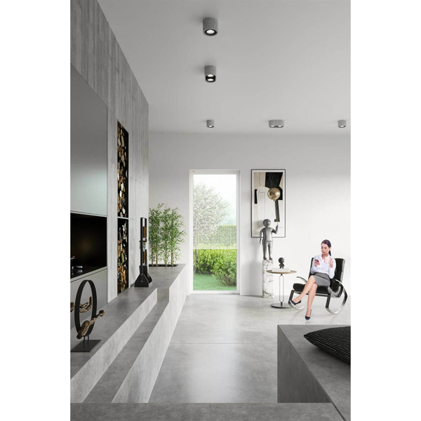 Owalny downligt betonowy SL.0882 szara lampa sufitowa