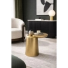 Drewniany stolik kawowy ELIAS MM001501100320 złoty 35cm do salonu